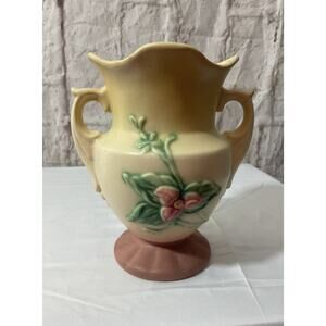 VTG Hull Art USA Pottery Wildflower Vase W-4-6 1/2" Double Handle Yellow Multi